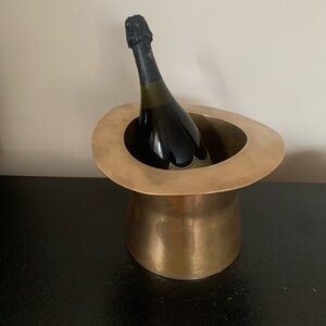 Elegant TOP HAT VINTAGE Brass Wine/Champagne Chiller (think Harry Potter)